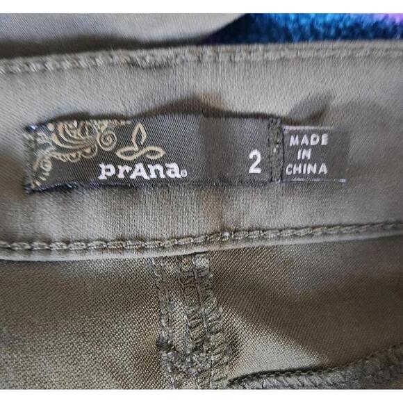prAna Cargo Pants Womens 2 Olive Green Slim Skinny Utility Outdoor Hiking Travel - Picture 5 of 5